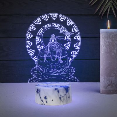 3D Illusion Lord Hanuman Night Lamp with Multicolor Led Lamp Devotional Table Lamp Home Office Pooja Room Decoration Light